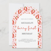 Invitation Berry Rouge rose Premier Anniversaire Arch Photo (Devant)