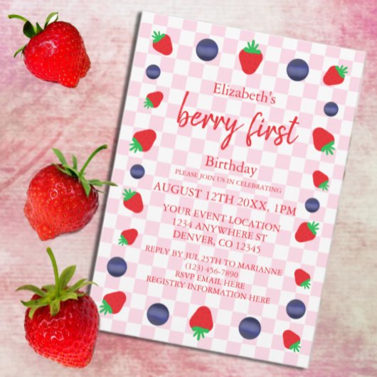 Invitation Berry Sweet 1er anniversaire