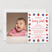 Invitation Berry Sweet 1er anniversaire (Devant)