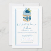 Invitation Berry Sweet 1er anniversaire Boy Blueberry Cupcake (Devant)