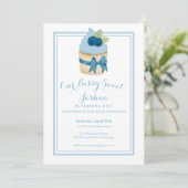 Invitation Berry Sweet 1er anniversaire Boy Blueberry Cupcake (Debout devant)