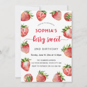 Invitation Berry Sweet 2e Anniversaire de Fraise (Devant)