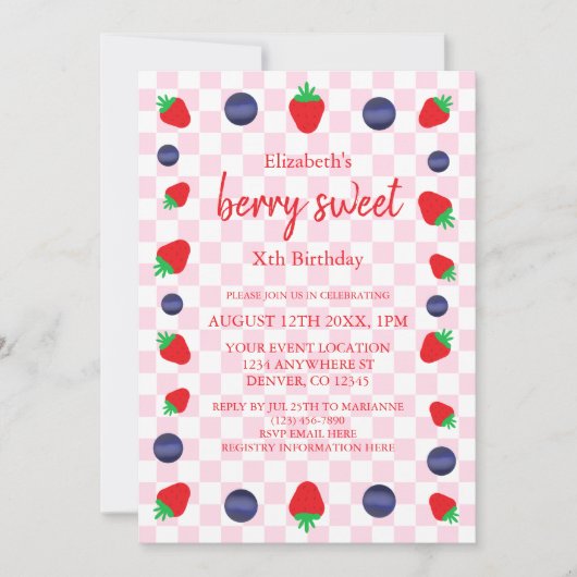 Invitation Berry Sweet Anniversaire (Devant)