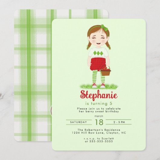 Invitation Berry Sweet Anniversaire (Devant / Derrière)