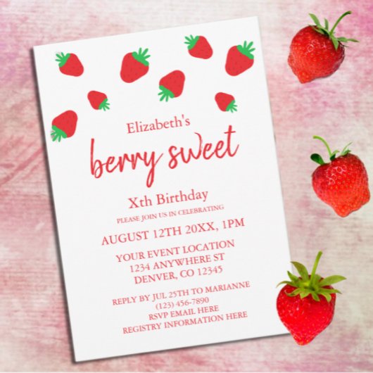 Invitation Berry Sweet Anniversaire