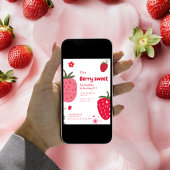 Invitation Berry Sweet Anniversaire avec fraise