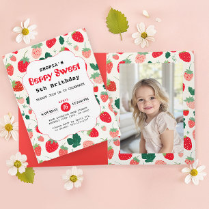 Invitation Berry Sweet Anniversaire plié