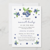 Invitation Berry Sweet Baby Blueberry Baby shower (Devant)