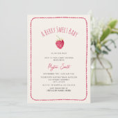 Invitation Berry Sweet Baby Raspberry Doodle Girl Baby shower (Debout devant)