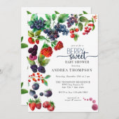 Invitation Berry Sweet Baby shower (Devant / Derrière)
