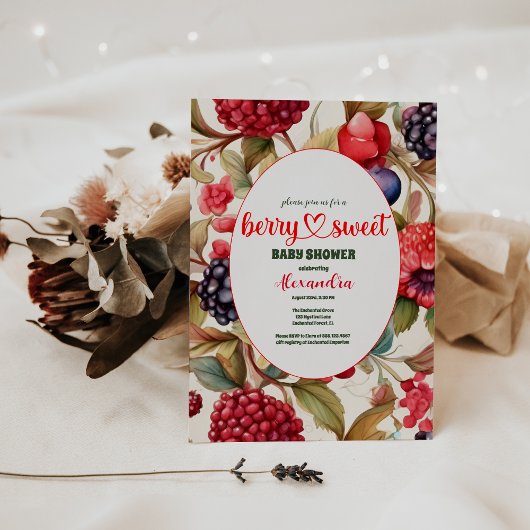 Invitation Berry Sweet Baby shower