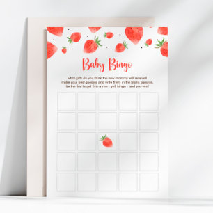 Invitation Berry Sweet Baby shower Baby Bingo Game Card