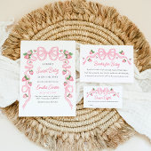 Invitation Berry Sweet Baby shower Bow rose