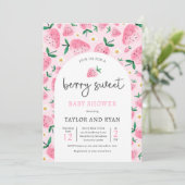 Invitation Berry Sweet Baby shower de fraises d'été (Debout devant)
