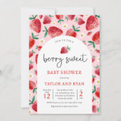 Invitation Berry Sweet Baby shower de fraises d'été (Devant)