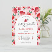 Invitation Berry Sweet Baby shower de fraises d'été (Debout devant)