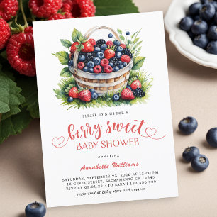 Invitation Berry Sweet Baby shower Fleurs Berries