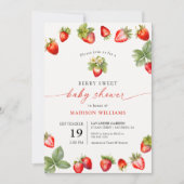 Invitation Berry Sweet Baby shower fraise (Devant)