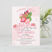 Invitation Berry Sweet Baby shower Invitation! Mon Bébé ! (Debout devant)