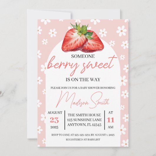 Invitation Berry Sweet Baby Shower Invite (Devant)