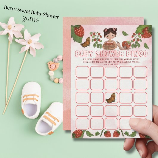 Invitation Berry Sweet Baby shower Jeu de Bingo
