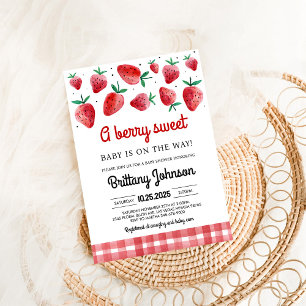 Invitation Berry Sweet Baby sur le chemin Baby shower fille
