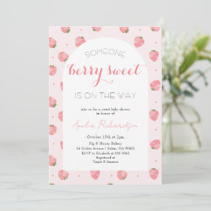 Invitation Berry Sweet Baby sur le chemin Baby shower fraise