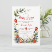 Invitation Berry Sweet Berries Garden Neutral Baby Shower (Debout devant)