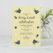 Invitation Berry Sweet Blueberry Anniversaire Jaune (Debout devant)