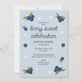 Invitation Berry Sweet Blueberry Anniversaire Périwinkle Bleu (Devant)