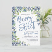 Invitation Berry Sweet Blueberry Baby Shower (Debout devant)
