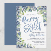 Invitation Berry Sweet Blueberry Baby Shower (Devant / Derrière)