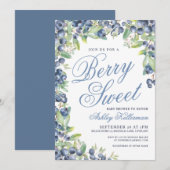 Invitation Berry Sweet Blueberry Baby Shower (Devant / Derrière)
