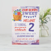 Invitation Berry Sweet Blueberry Fruit Anniversaire (Debout devant)