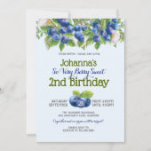 Invitation Berry Sweet Blueberry thème Fille's Birthday (Devant)