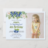 Invitation Berry Sweet Blueberry thème Fille's Birthday (Devant)