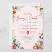 Invitation Berry Sweet Botanical Berries Pink Baby Shower (Devant)