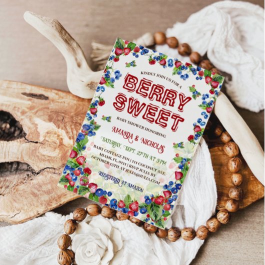 Invitation Berry Sweet Botanical Cute Baby shower