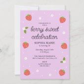 Invitation Berry Sweet Celebration fraise Anniversaire Lilac (Devant)