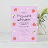 Invitation Berry Sweet Celebration fraise Anniversaire Lilac (Debout devant)