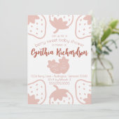 Invitation "Berry Sweet" Cute Baby shower moderne aux fraises (Debout devant)