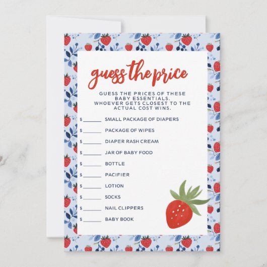 Invitation Berry Sweet devine le prix (Devant)