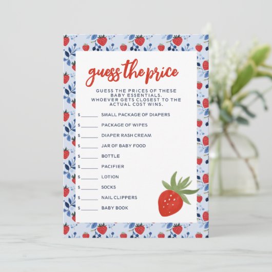 Invitation Berry Sweet devine le prix (Debout devant)