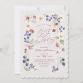 Invitation Berry Sweet First Birthday Fleurs et baies sauvage (Devant)