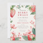Invitation Berry Sweet Floral Baby shower (Devant)