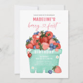 Invitation Berry Sweet fraise Blueberry Premier anniversaire (Devant)
