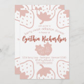 Invitation "Berry Sweet" Fraise enfant adoption douche (Devant / Derrière)