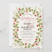 Invitation Berry Sweet Fraise fraîche Fraise Photo Anniversai (Devant)