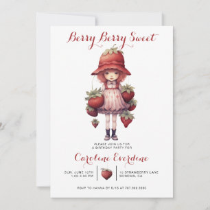 Invitation Berry Sweet Girl's Illustrated Birthday Party