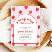 Invitation Berry Sweet Girly Baby shower fraise